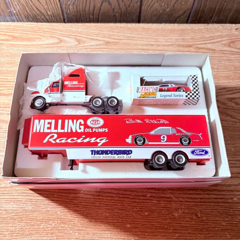 Bill Elliott #9 Melling Oil Pumps Racing Diecast Hauler Car Limited Edition Set